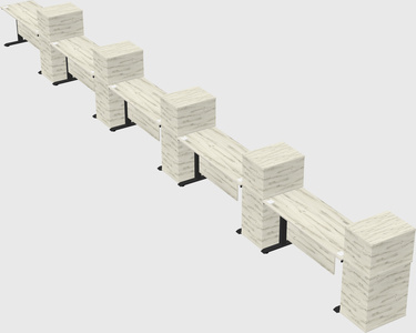 Height-adjustable desk - grade 3 w/cabinet
