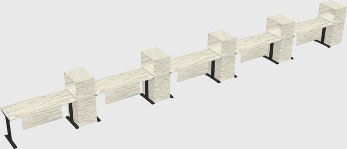 Height-adjustable desk - grade 3 w/cabinet