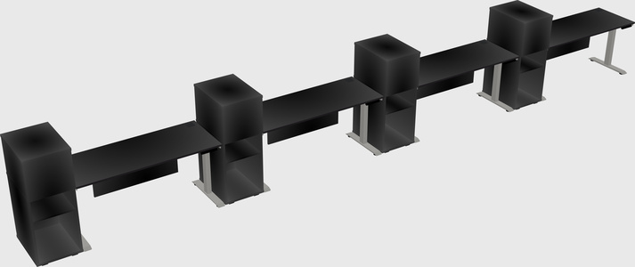 Height-adjustable desk - grade 3 w/cabinet
