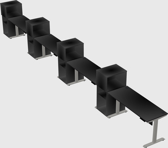 Height-adjustable desk - grade 3 w/cabinet