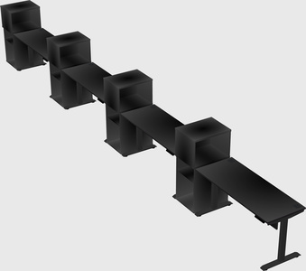 Height-adjustable desk - grade 3 w/cabinet