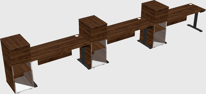 Height-adjustable desk - grade 3 w/cabinet