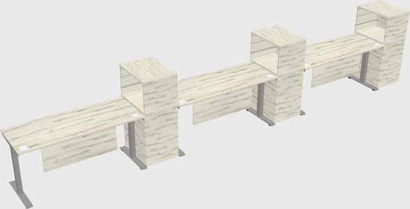 Height-adjustable desk - grade 3 w/cabinet