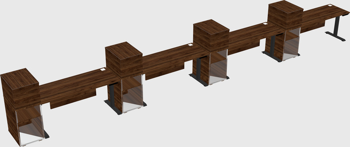 Height-adjustable desk - grade 3 w/cabinet