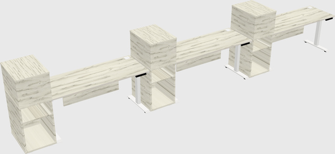 Height-adjustable desk - grade 3 w/cabinet