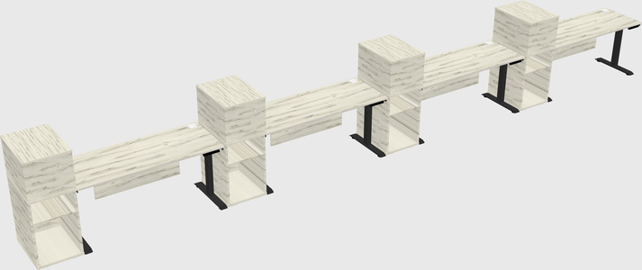 Height-adjustable desk - grade 3 w/cabinet
