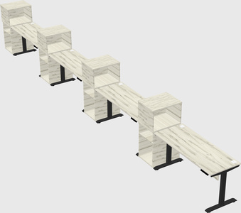 Height-adjustable desk - grade 3 w/cabinet