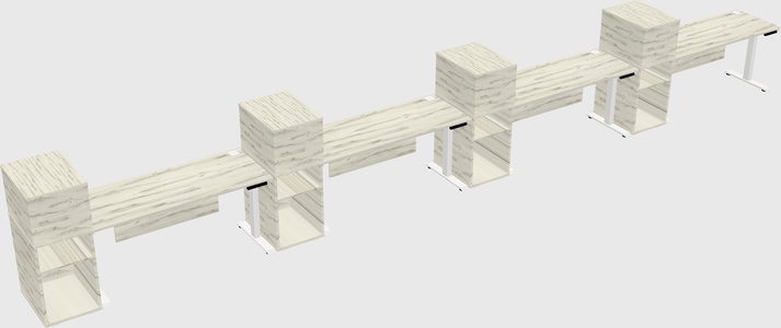 Height-adjustable desk - grade 3 w/cabinet