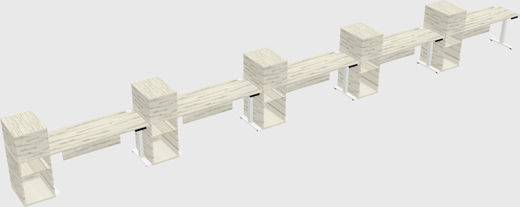Height-adjustable desk - grade 3 w/cabinet