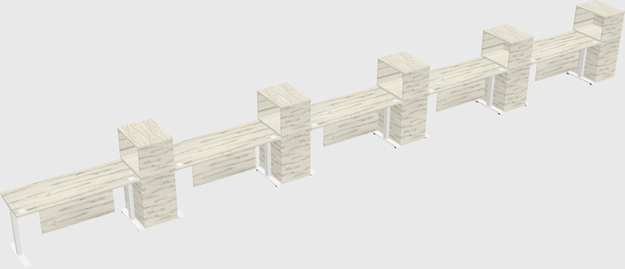 Height-adjustable desk - grade 3 w/cabinet