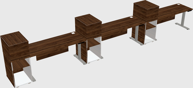 Height-adjustable desk - grade 3 w/cabinet