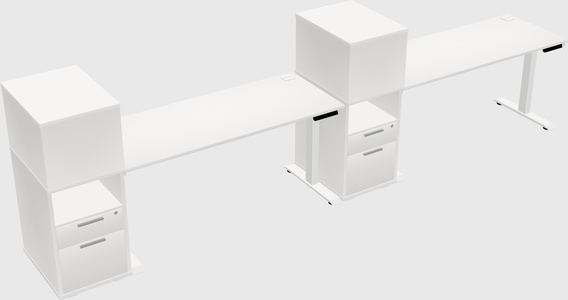 Height-adjustable desk - grade 3 w/cabinet