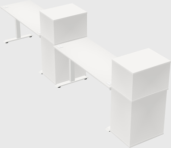 Height-adjustable desk - grade 3 w/cabinet