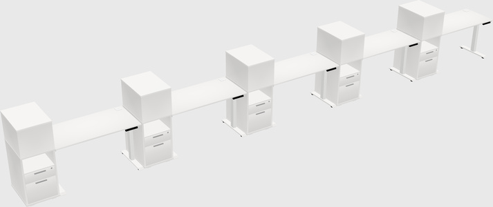 Height-adjustable desk - grade 3 w/cabinet