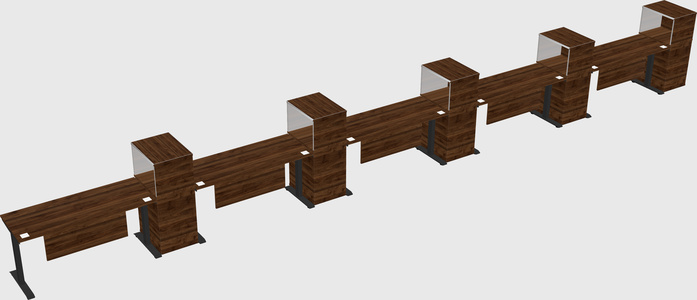 Height-adjustable desk - grade 3 w/cabinet