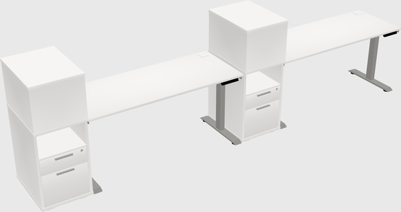 Height-adjustable desk - grade 3 w/cabinet