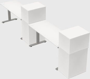 Height-adjustable desk - grade 3 w/cabinet