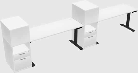 Height-adjustable desk - grade 3 w/cabinet