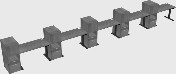 Height-adjustable desk - grade 3 w/cabinet