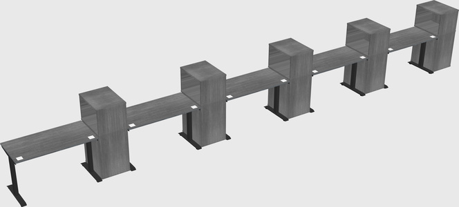 Height-adjustable desk - grade 3 w/cabinet