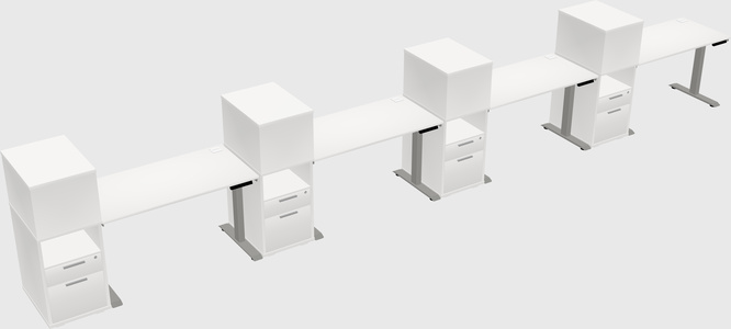Height-adjustable desk - grade 3 w/cabinet