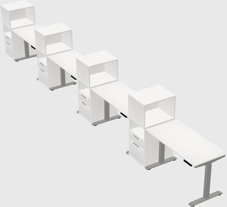 Height-adjustable desk - grade 3 w/cabinet