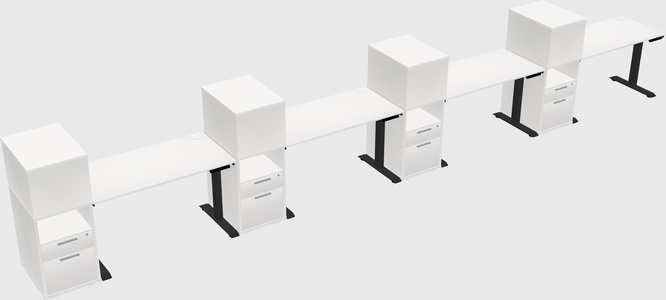 Height-adjustable desk - grade 3 w/cabinet
