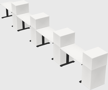 Height-adjustable desk - grade 3 w/cabinet