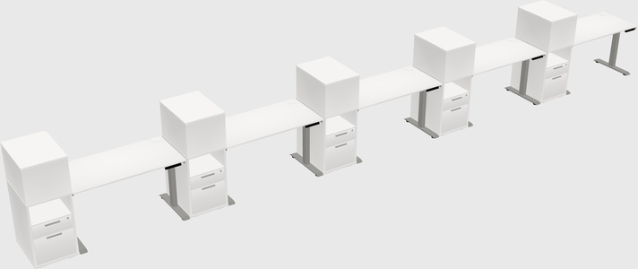 Height-adjustable desk - grade 3 w/cabinet