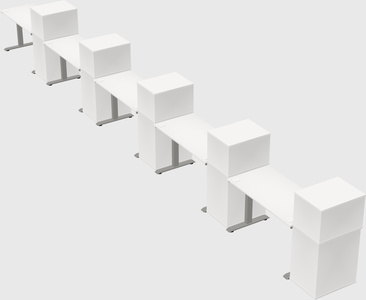Height-adjustable desk - grade 3 w/cabinet