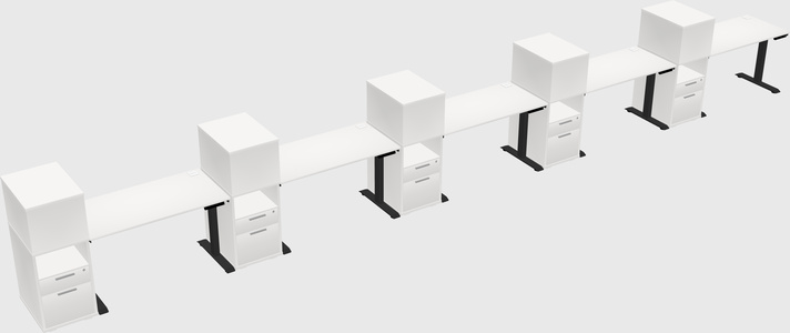 Height-adjustable desk - grade 3 w/cabinet