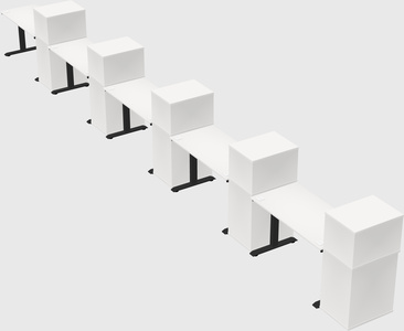 Height-adjustable desk - grade 3 w/cabinet
