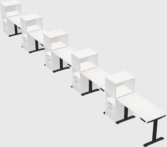 Height-adjustable desk - grade 3 w/cabinet