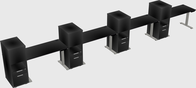 Height-adjustable desk - grade 3 w/cabinet