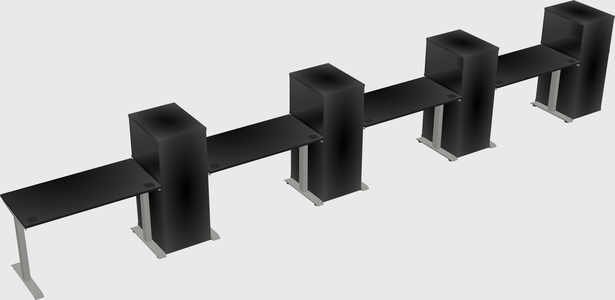 Height-adjustable desk - grade 3 w/cabinet
