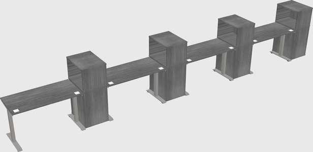 Height-adjustable desk - grade 3 w/cabinet