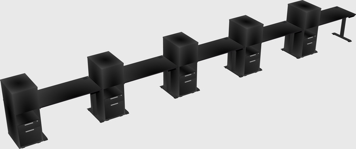 Height-adjustable desk - grade 3 w/cabinet
