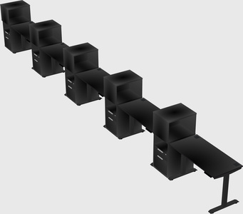 Height-adjustable desk - grade 3 w/cabinet