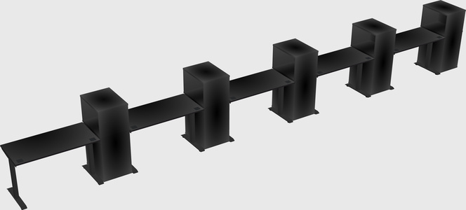 Height-adjustable desk - grade 3 w/cabinet