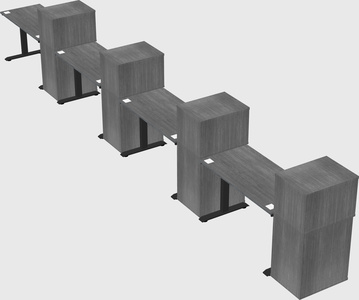 Height-adjustable desk - grade 3 w/cabinet
