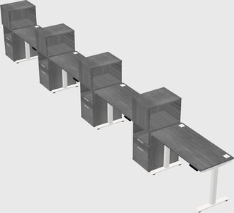 Height-adjustable desk - grade 3 w/cabinet
