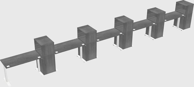 Height-adjustable desk - grade 3 w/cabinet
