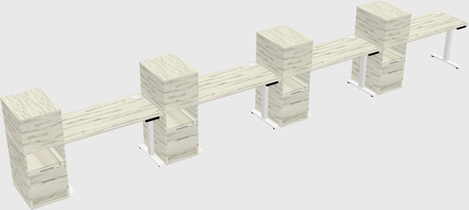 Height-adjustable desk - grade 3 w/cabinet