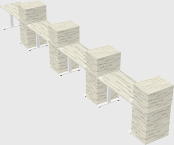 Height-adjustable desk - grade 3 w/cabinet