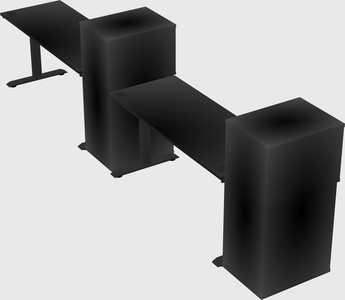 Height-adjustable desk - grade 3 w/cabinet