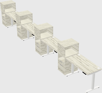 Height-adjustable desk - grade 3 w/cabinet
