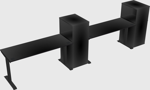 Height-adjustable desk - grade 3 w/cabinet