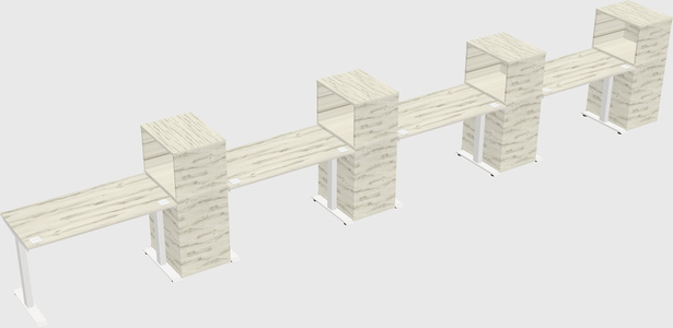 Height-adjustable desk - grade 3 w/cabinet