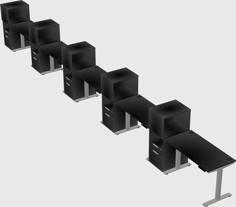 Height-adjustable desk - grade 3 w/cabinet