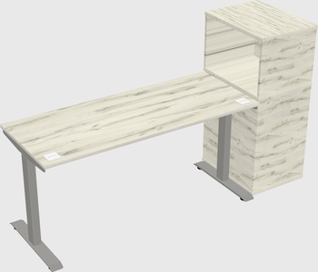 Height-adjustable desk - grade 3 w/cabinet